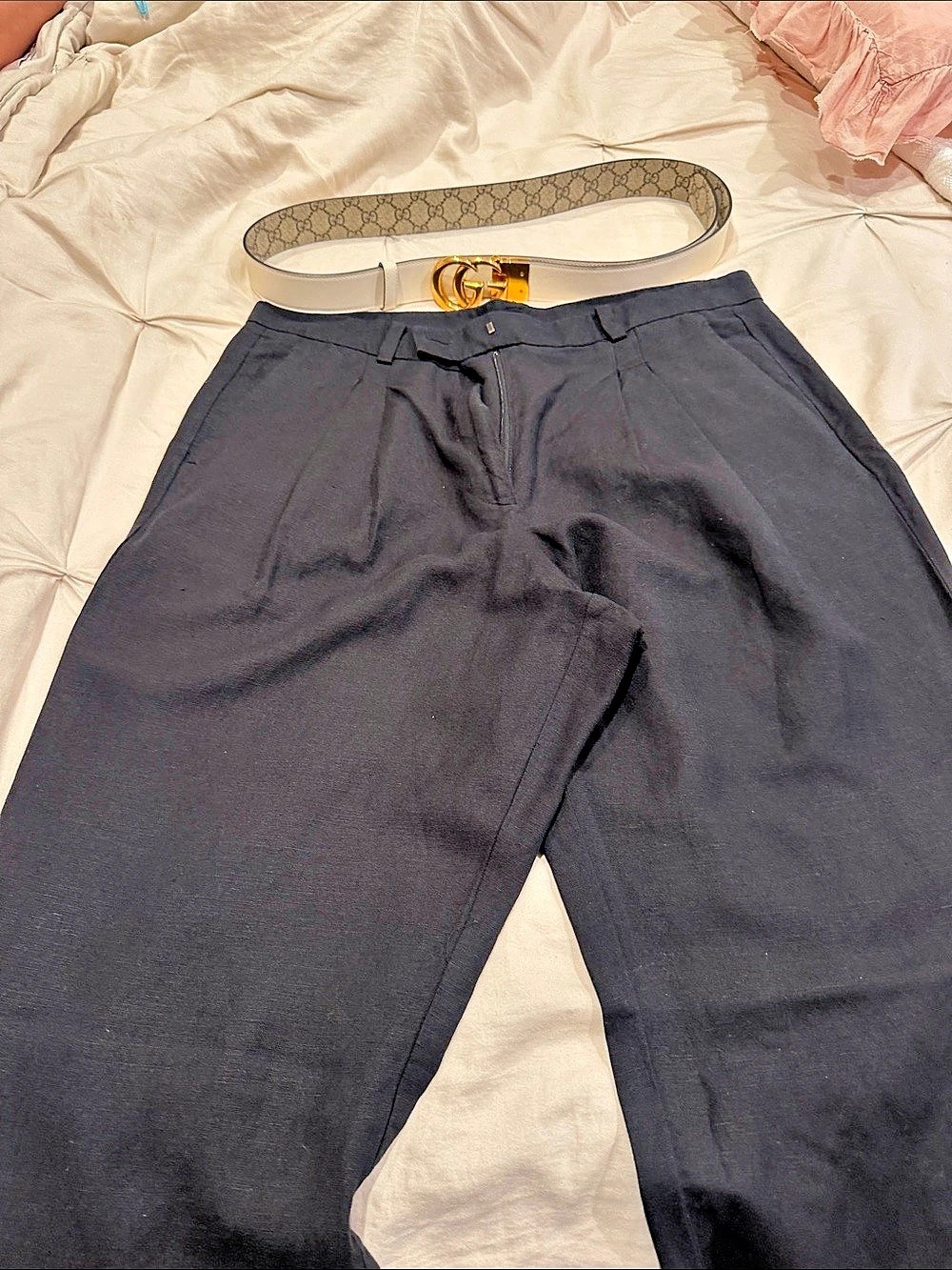 Ann Taylor Factory Linen Blend Wide Leg Trousers Size 10